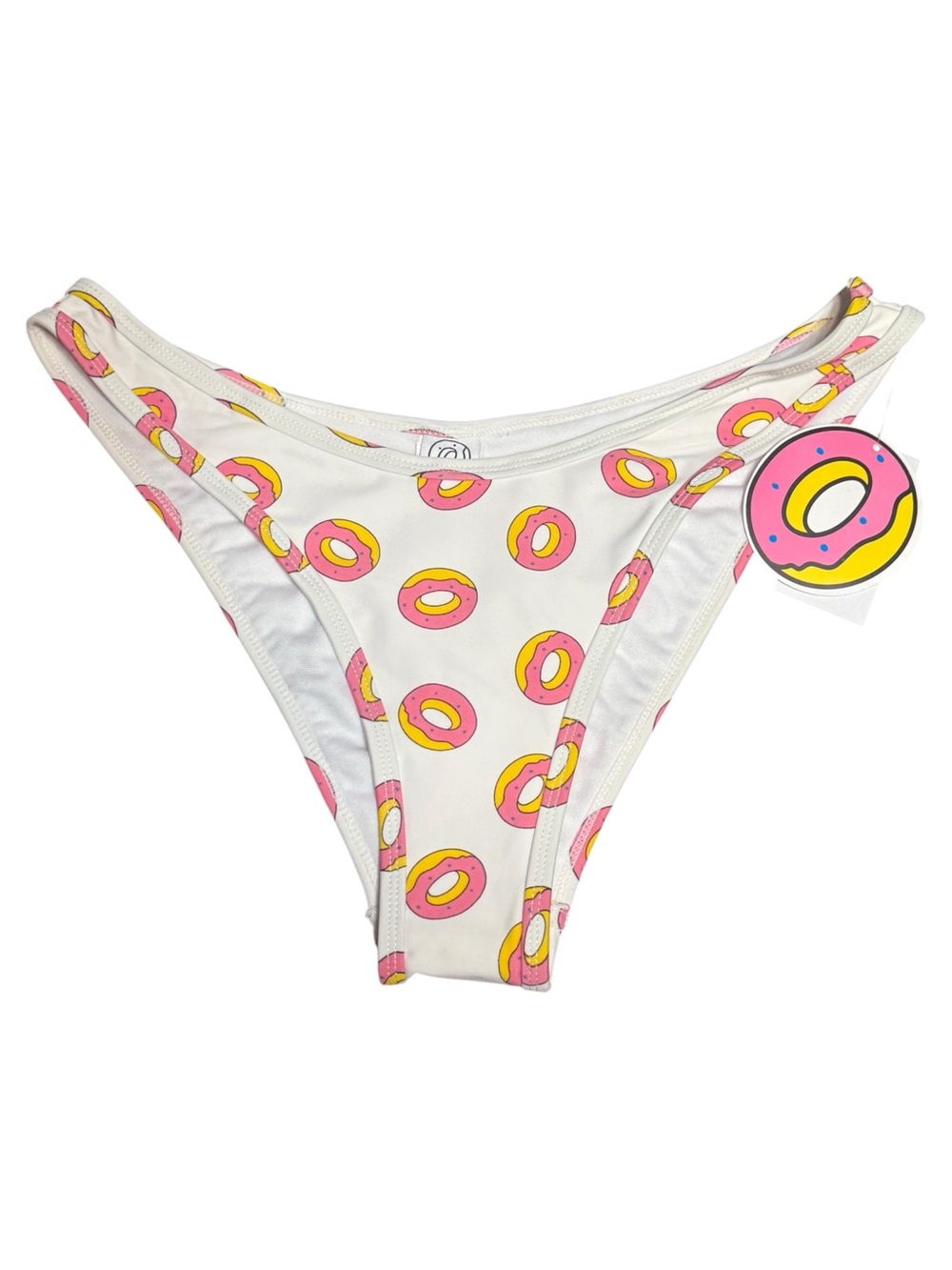Zumiez Donuts White High Leg Hipster Bikini Bottoms Women’s Medium NWT